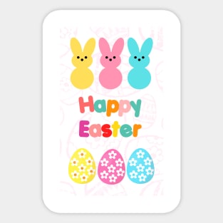 Happy easter with bunny and eggs Sticker